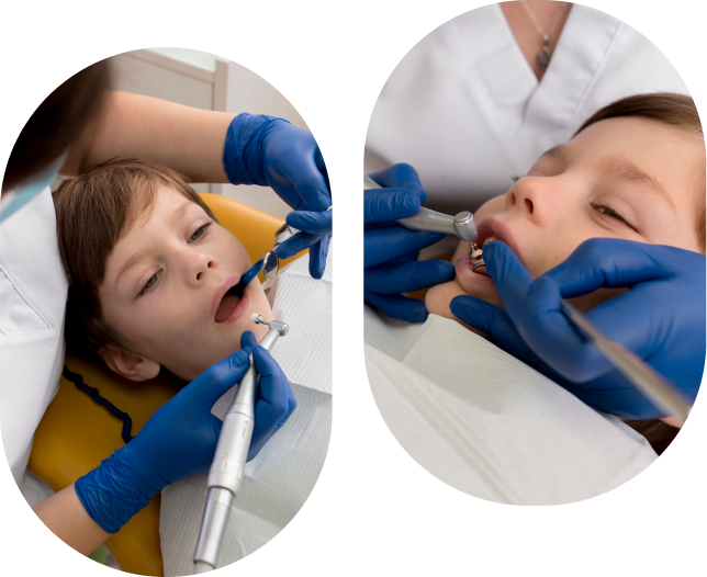 Image d'un enfant recevant des soins dentaires